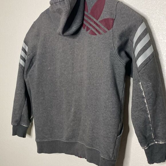 ADIDAS Ultrastar Men’s Distressed Style Full Zip Gray Hoodie Size L - Picture 7 of 8